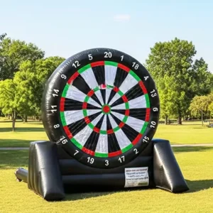 Permainan Karnaval Sepak Bola Inflatable, Papan Dart, Jeu De Flechettes De Football Gonflable dengan Kipas untuk Peralatan Sewa Pesta