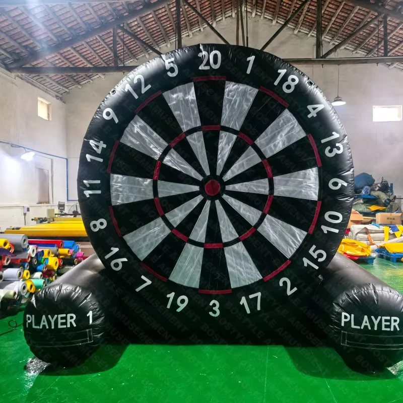 Jeu de carnaval gonflable de football avec cible et souffleur pour location de matériel de fête