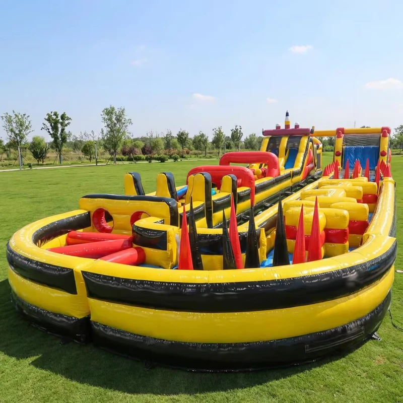 Corso ad ostacoli gonfiabile del parco divertimenti, Scivolo gonfiabile, Giochi gonfiabili all'aperto