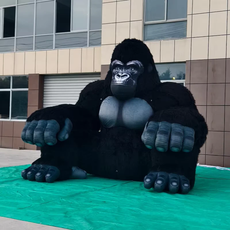 Aufblasbarer Pelz-Gorilla Aufblasbares Gorilla-Modell Aufblasbares Tier-Cartoon zur Dekoration oder Werbung