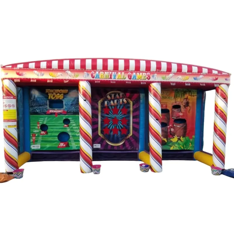 インフレータブルゲームファンフェア 3 in 1 ゲームブース 子供用パーティー用インフレータブルカーニバルゲームブース