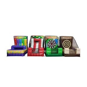 Aufblasbare Spiele 4 in 1 Sportspiel Individuelle kommerzielle Outdoor- und Indoor-Aufblasbare Karnevalsspiele für Kinder und Erwachsene