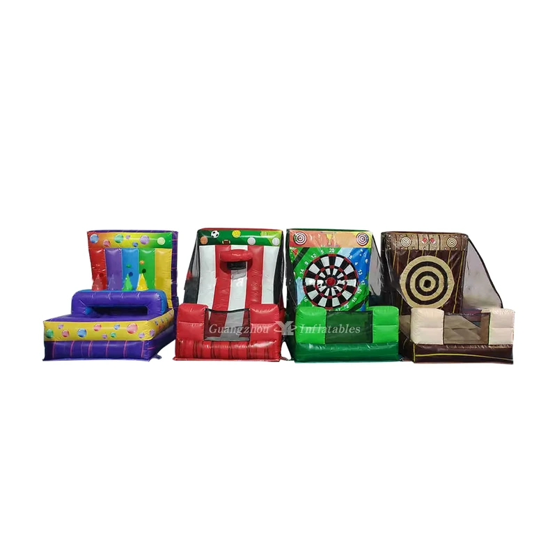 Aufblasbare Spiele 4 in 1 Sportspiel Individuelle kommerzielle Outdoor- und Indoor-Aufblasbare Karnevalsspiele für Kinder und Erwachsene