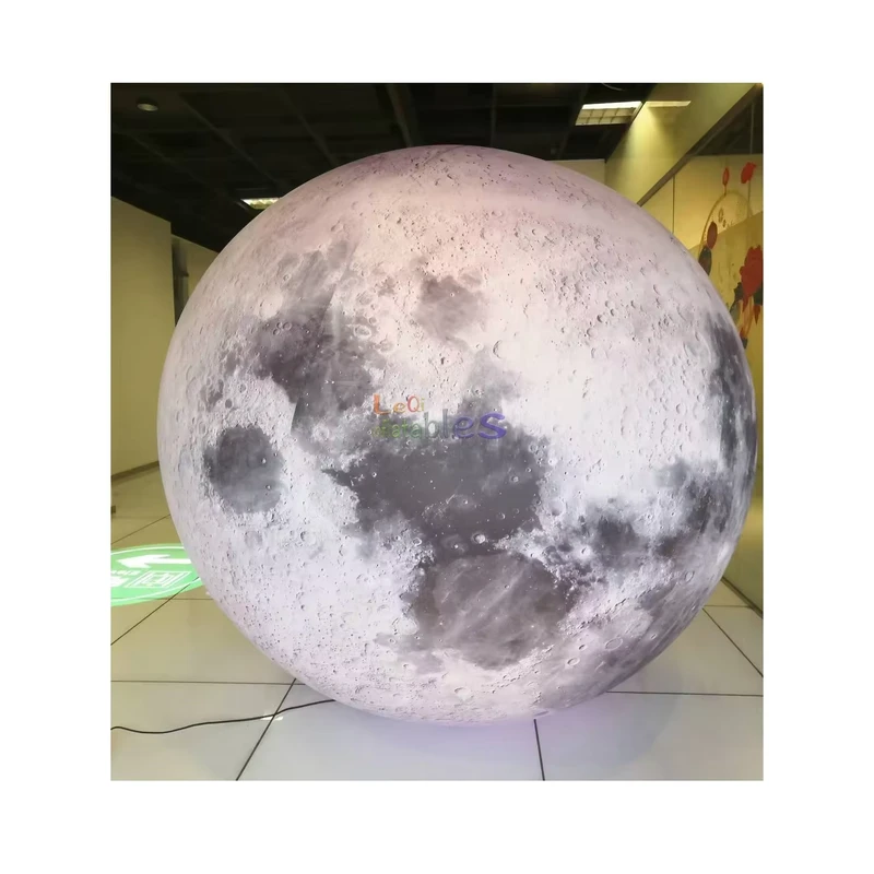 Inflatable Giant Moon with Led Light Digital Printing Inflatable Moon Planet Balloon Model for Outdoor Holiday Party Advertising