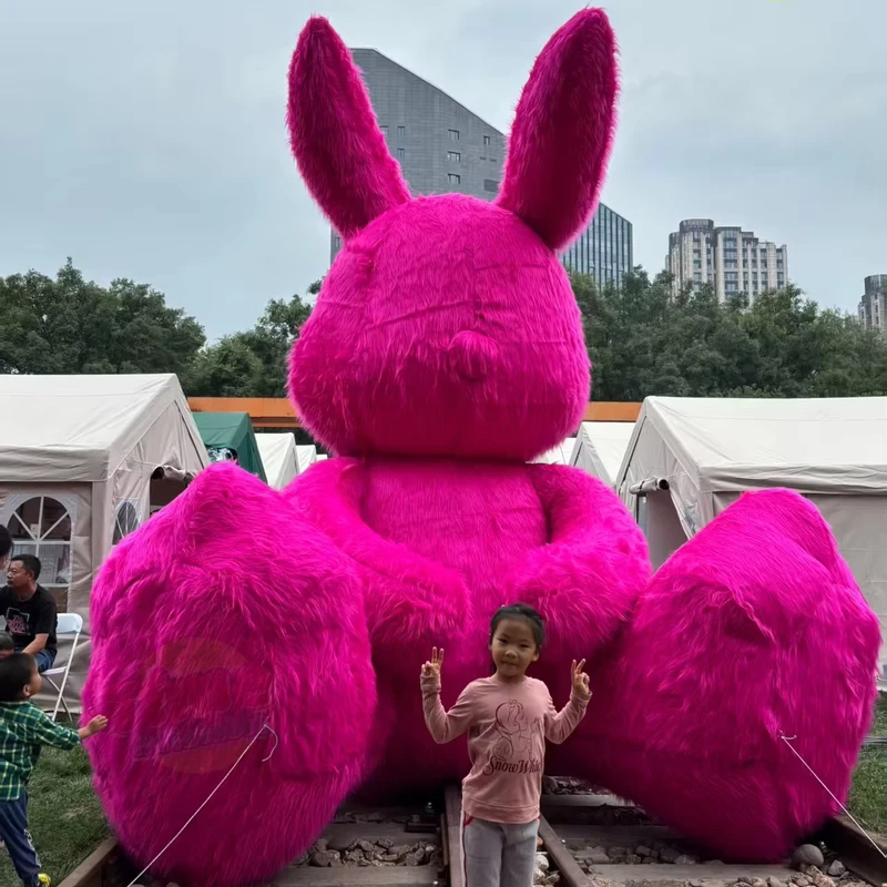 Inflatable Giant PVC Oxford Fabric Durable Weather Resistant Waterproof Rabbit Cartoon Model Balloon 6m Custom Size