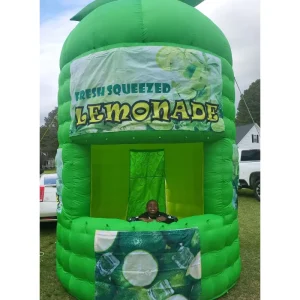 Stand de publicidad inflable de limonada verde Inflable Stand de limonada Kiosco de limón para publicidad