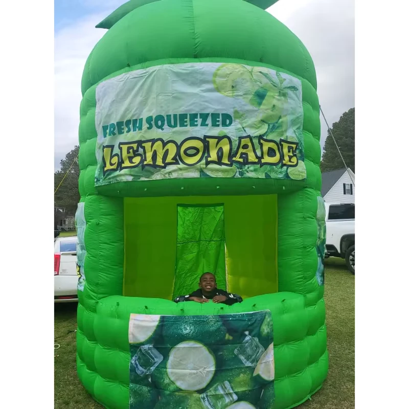 Aufblasbarer Grüner Limonaden-Werbestand Aufblasbarer Limonadenstand Limonadenkiosk für Werbung