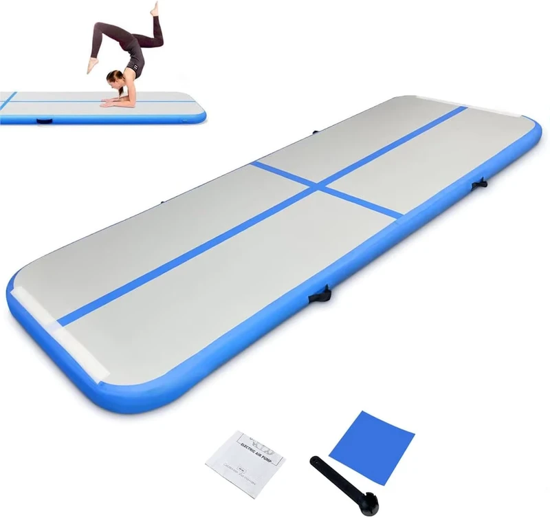 Aufblasbare Gymnastik-Tumbling-Matte, Luft-Tumble-Track-Trainingsmatte, dicke Tumbling-Matten mit elektrischem Luftpumpen