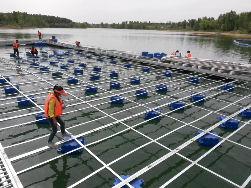 Надувная HDPE модульная плавающая понтонная платформа, система мостов с грузоподъемностью 350кг/м2, прочная
