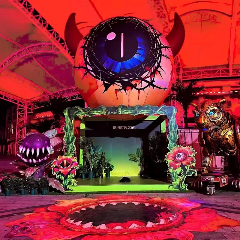 Inflatable Halloween Eye Ball Decoration with LED Lights for Party Supplies