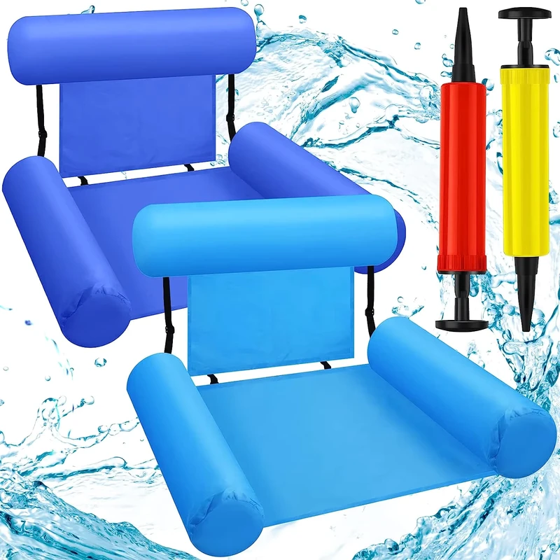 Amaca gonfiabile, sedia d'acqua gonfiabile per piscina con galleggiante, portatile e ultraleggera per adulti