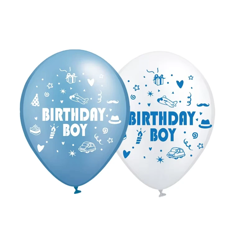인플레이터블 헬륨 검정 빨강 노랑 1면 1색 인쇄 아기 첫 생일 파티 장식 풍선 로고 인쇄 포함