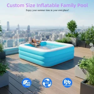 Inflatable Home Swimming Pool Portable PVC Inflatable Leak-proof Easy-to-install Fast-setup Rectangular Swimming Pool