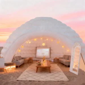 Tienda iglú inflable, tienda de domo portátil para eventos de bodas y fiestas