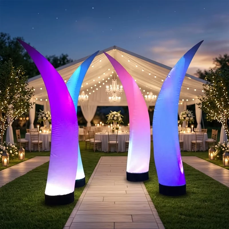 งาช้างสีงาช้างแบบอินฟลาตเบิลสำหรับงานแต่งงานพร้อมไฟ LED