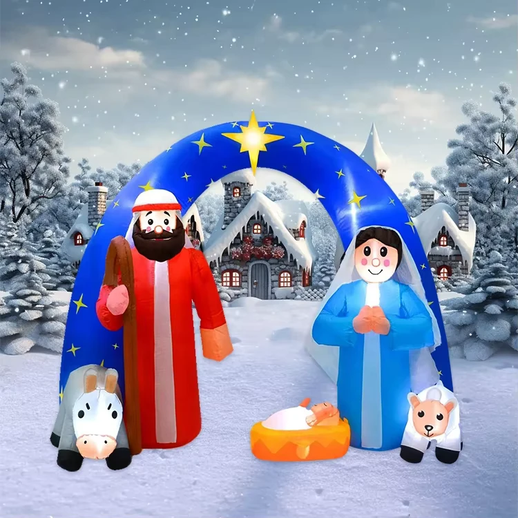 Inflatable Jesus Family Kids Party Decor Christmas Decorations LED Lights Other Party Decorations for Events Party Supplies