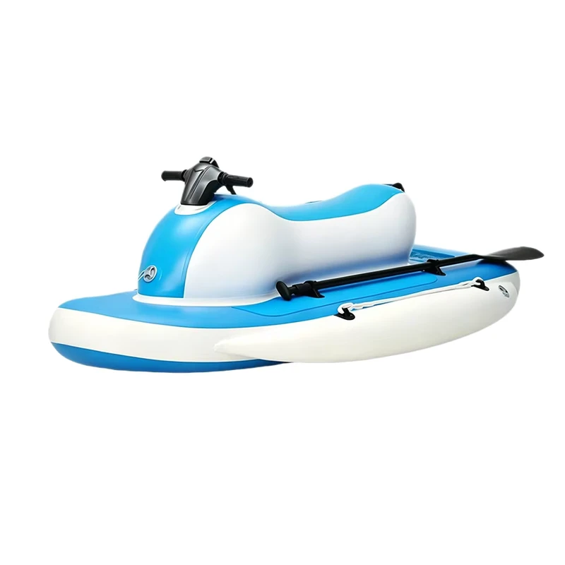Surfboard Gonfiabile per Moto d'Acqua Go Kart Kayak Pieghevole Spesso Kart Elettrico con Motore Fuoribordo Elettrico da 300HP