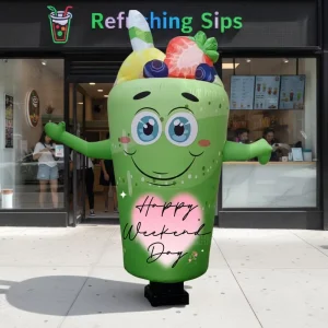 Inflatable Juice Cup Inflatable Bottle Cartoon Hand Waving Dancer Custom Inflatable Drink Cup Dancing Tube for Advertising