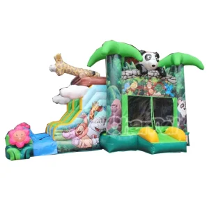 Inflatable Jungle Slide Combo Bouncer Inflatable Air Castle Park Amusement Jumper Inflatable Animals Jump Castle Bouncers