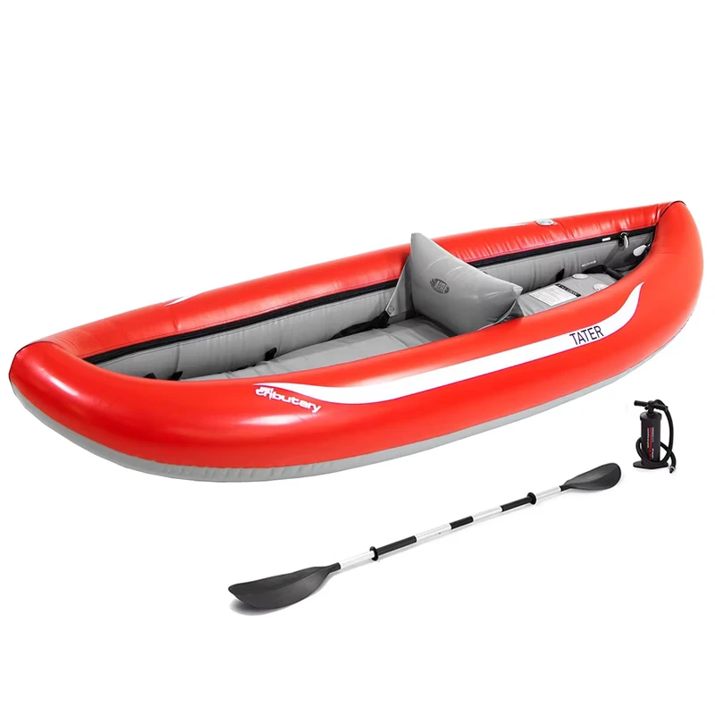 Kayak gonfiabile per 2 persone, kayak da pesca in PVC rinforzato, carico 125 kg, pieghevole e portatile da 3,1-4m
