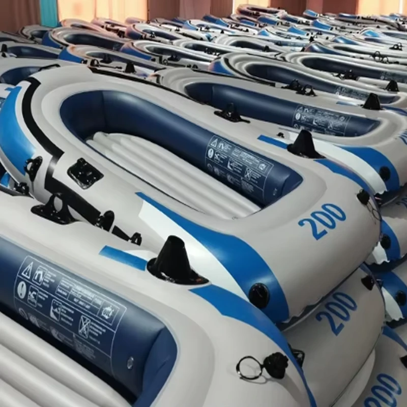 Aufblasbares Kajak für 2 Personen, PVC, aufblasbares Boot für Grundfischerei und Driftangeln, tragbar