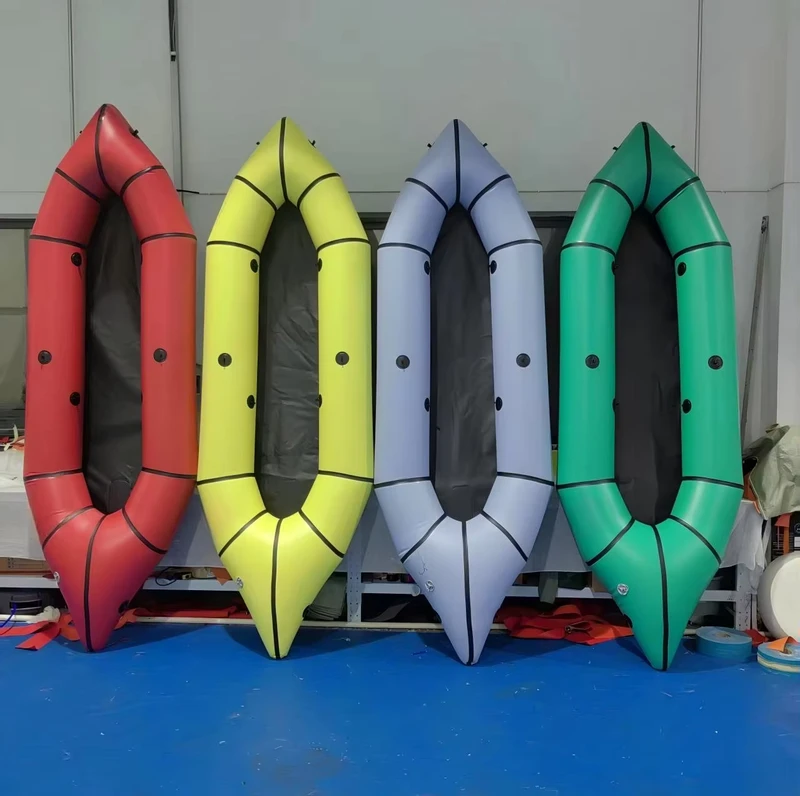Inflatable Kayak 2 Person TPU Packraft Lightweight Durable Canoe for Lake River Fishing Travel Compact Boat