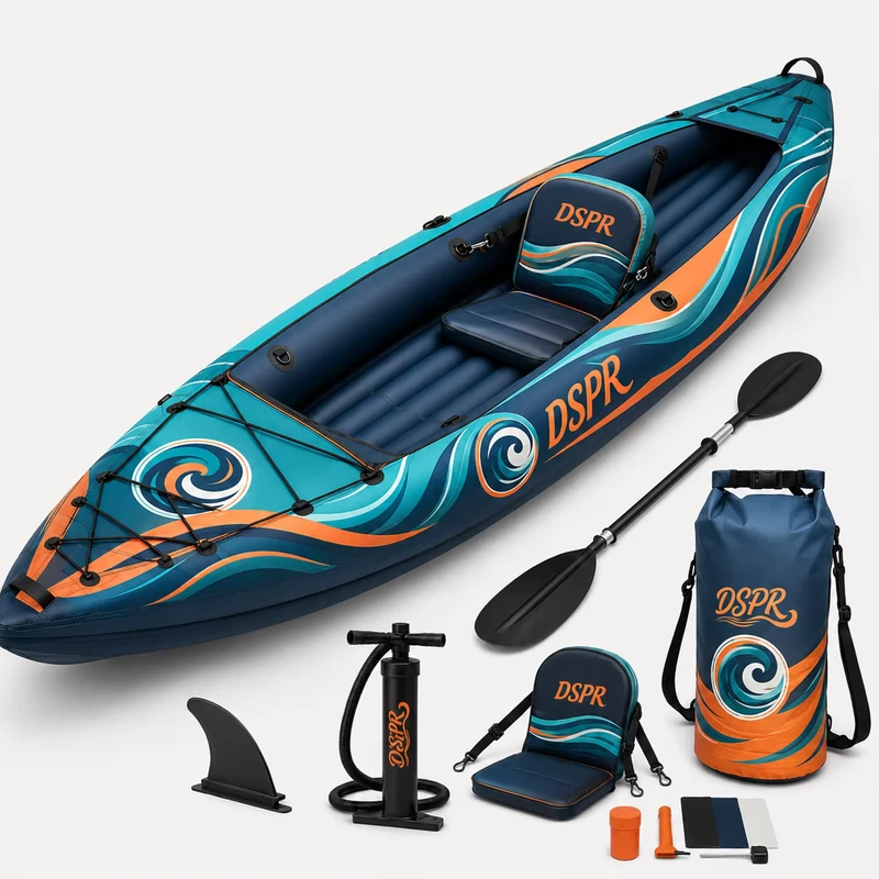 Aufblasbares Kajak mit individuellem Logo Tandem Tourenboot mit Drop Stitch Boden für Resortvermietung und Händler