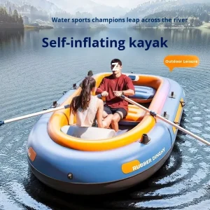 Inflatable Kayak Fishing Boat 1.2mm PVC Thickened Rubber Wear Resistant Air Cushion Folding Dinghy 3 Person Capacity Factory