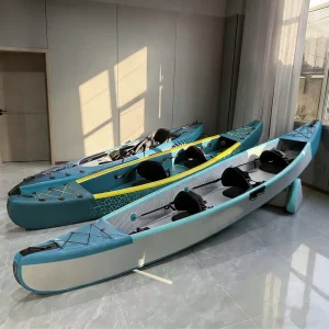 Inflatable Kayak with Drifting Durable Drop Stitch Canoe Rowing Boats Inflatable Canoe Boat for Outdoor Fishing
