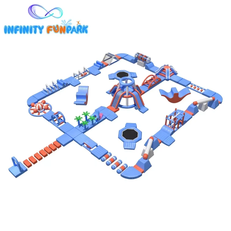 Parcours d'obstacles flottant dans un parc aquatique gonflable, durable, pour sports nautiques