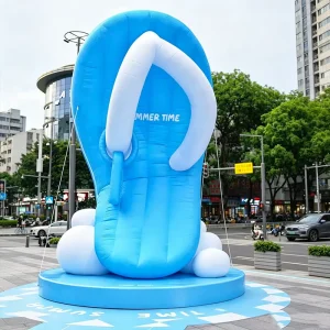 Chinelo de Verão Inflável Grande Mascote com Iluminação