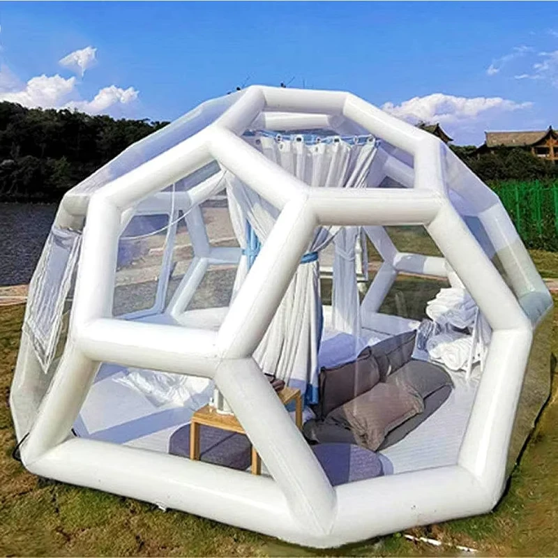 Aufblasbares Rasen-Bubble-Zelt Fußball-Form Zelt Aufblasbares Transparentes Kuppelzelt