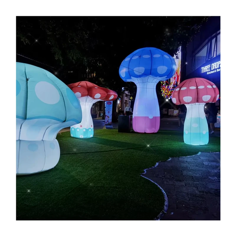 Hoa nở LED nổi lớn, nấm hoa nổi tùy chỉnh màu sắc, trang trí công viên chủ đề ngoài trời