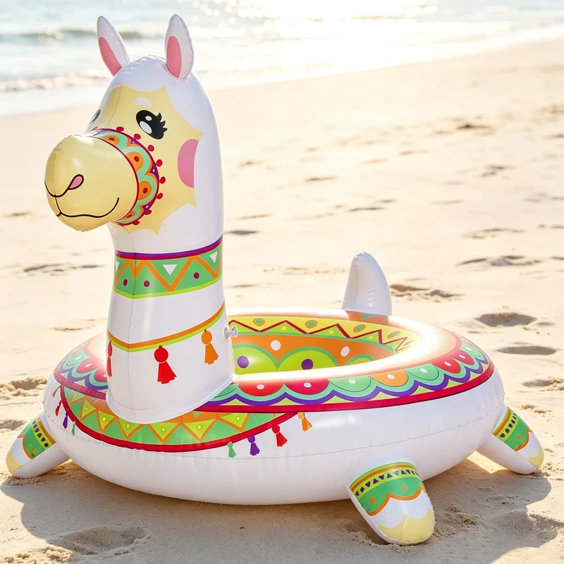 Gonfiabile a forma di lama, galleggiante da piscina 43,5", tubi da piscina, galleggiante alpaca, zattera estiva, giocattoli per feste in piscina, decorazioni per feste in piscina