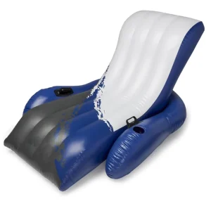 Inflatable Lounge Pool Recliner Lounger Chair Heavy Duty Float Raft for Adults Floating Tanning Chair with Cup Holders