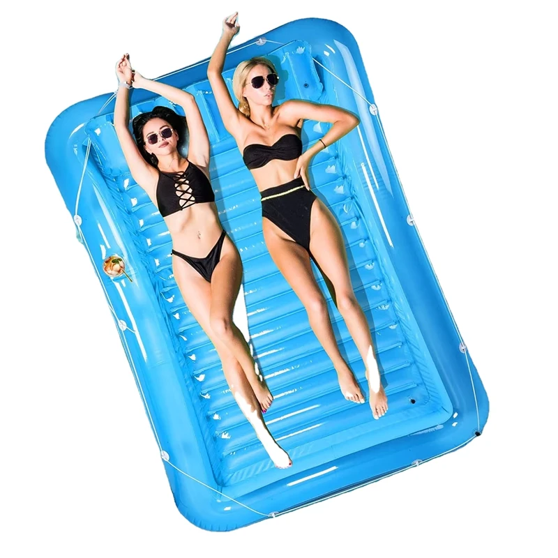 Lounger Inflatable untuk Air untuk Dua Orang, Portabel untuk Pantai dan Kolam