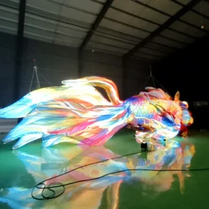 Peixe Inflável Mágico Animal Cartoon, Peixe Voador Inflável Azul