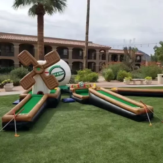 Mini Golfe Inflável - Jogo de Golfe Crazy Putt com 3, 6 e 9 Buracos