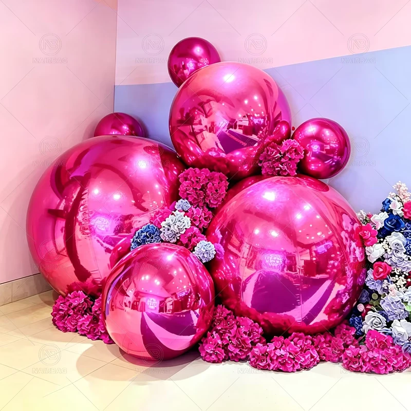 Boule miroir gonflable réutilisable Grande bulle ballon personnalisé Rose Argent Rouge Vert Bleu Or Grande sphère gonflable brillante pour décoration
