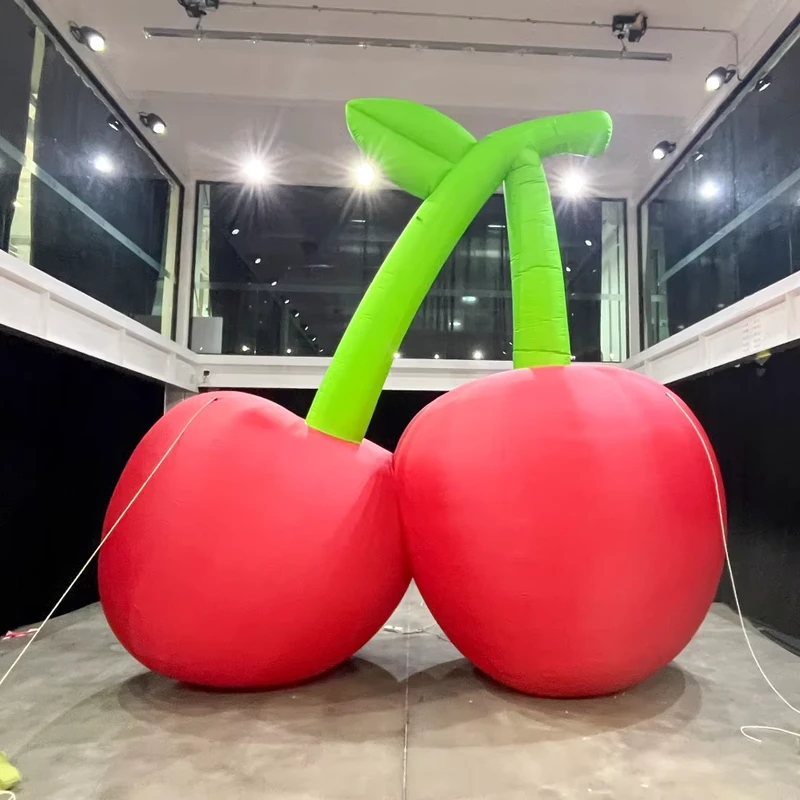 Modèle Gonflable Cerise Géante Rouge Cerise Gonflable LED Publicitaire Fruit Légume pour Décoration d'Événement