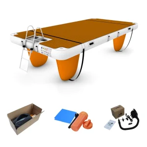 Docks flotantes modulares inflables, plataforma flotante para bote pontón y moto de agua
