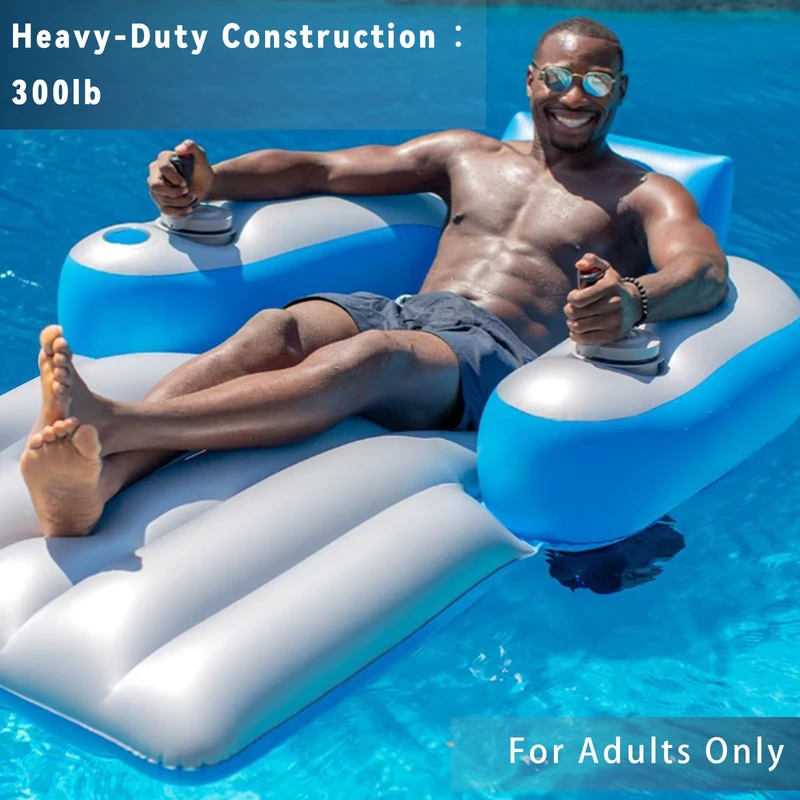 Inflatable Motorized Pool Loungers Dual Motors 360 Propeller Ride On Amusement PVC Electronic Floating Air Cushion