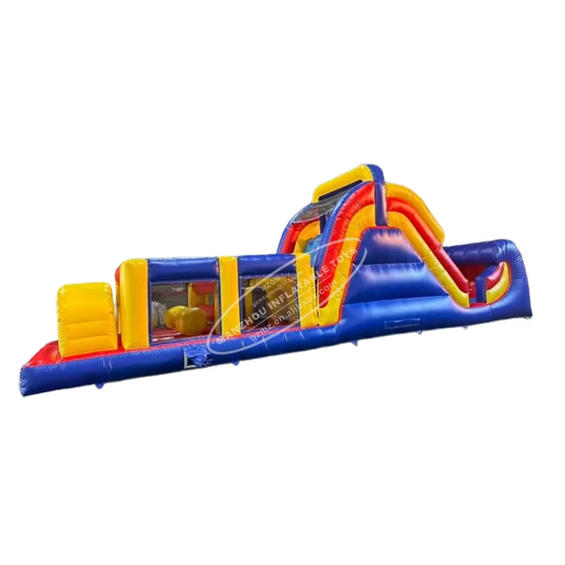 Curso de Obstáculos Inflable para Adultos, Curso de Asalto Inflable, Tobogán Inflable Combinado