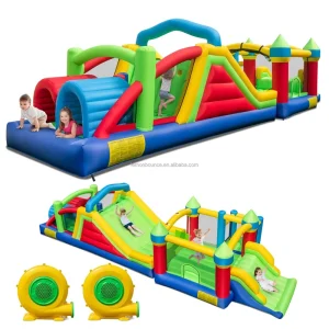 Castillo hinchable de obstáculos, enorme castillo bouncy para niños, casa de juegos, regalo de fiesta de cumpleaños, interior y exterior