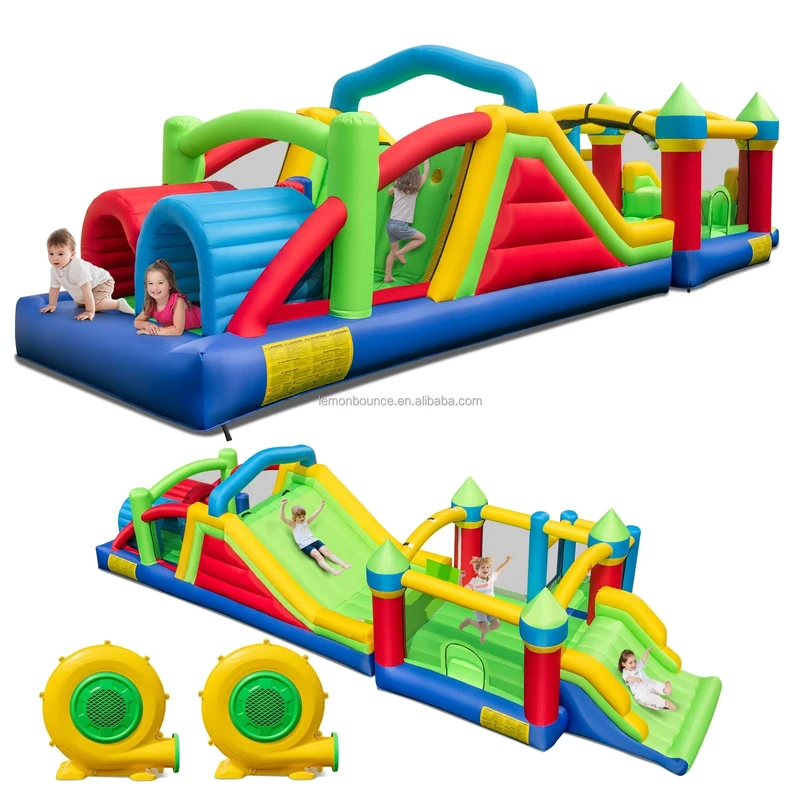 Nhà Bouncy Chướng Ngại Vật Inflatable, Lâu Đài Bouncy Khổng Lồ cho Trẻ Em, Quà Tặng Tiệc Sinh Nhật Trong Nhà và Ngoài Trời