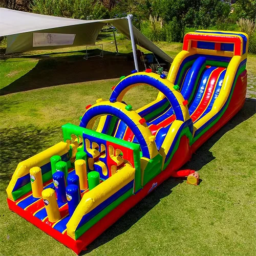 Kursus Rintangan Inflatable Dinding Pendakian Permainan Bahan PVC Ukuran Warna Kustom Mudah Dipasang untuk Penggunaan Outdoor