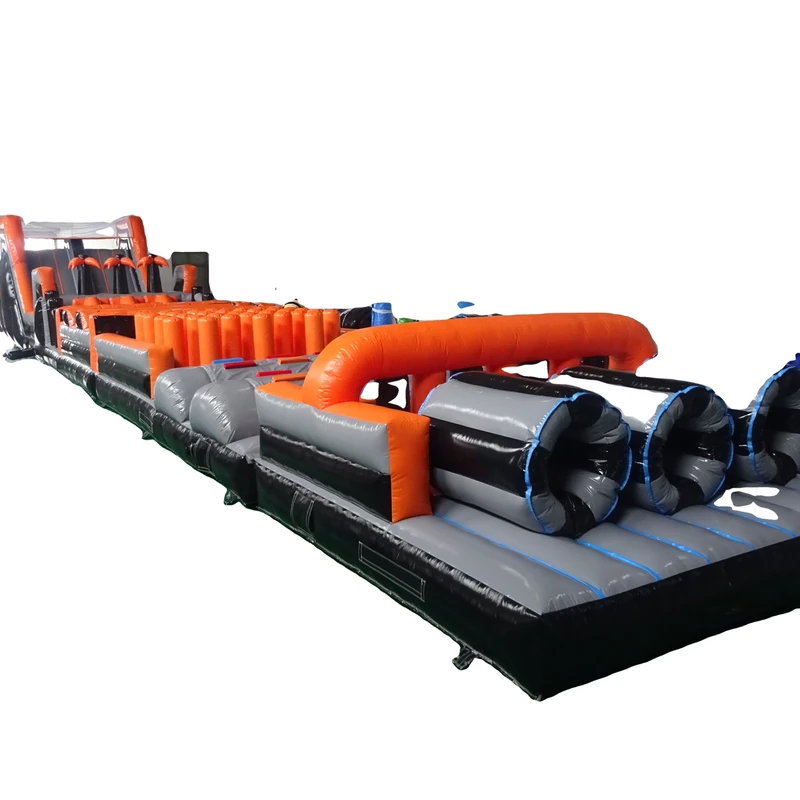 맞춤형 크기 35M 115Ft PVC 장애물 코스 바운서 슬라이드 - 육상 팀 스포츠 공장용