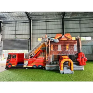 Inflatable Obstacle Course Fire Truck Inflatable Fire Station for Party