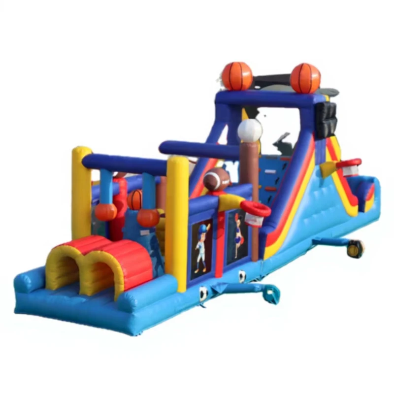 Kursus Rintangan Inflatable Ramah Lingkungan untuk Anak-anak & Dewasa dengan Material PVC Ukuran 12m