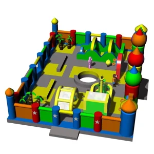 Inflatable Obstacle Course Playground Jumping Castles Customized PVC Fun City Inflatables Large Fun City Bouncy Castle